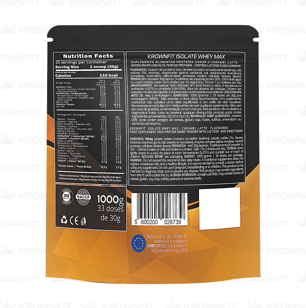 Proteína Whey Isolada MAX Krownfit -1000g