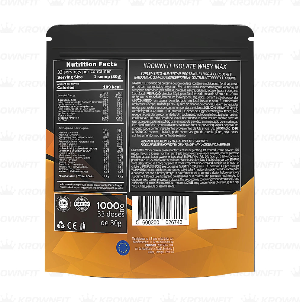 Proteína Whey Isolada MAX Krownfit -1000g