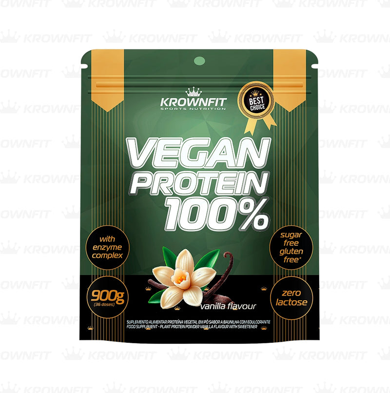 Proteína Vegan Krownfit  Sabor a Baunilha – 900g