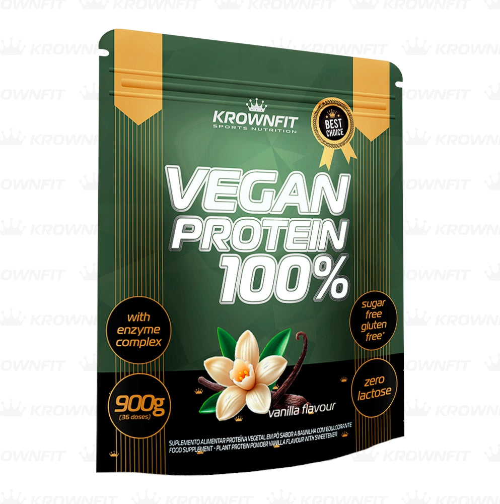 Proteína Vegan Krownfit  Sabor a Baunilha – 900g