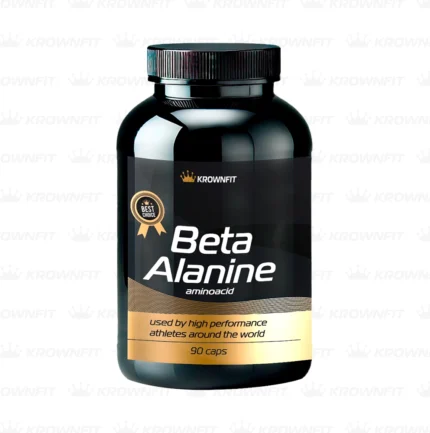 beta alanina-krownfit-90caps - Frasco de Beta Alanina Krownfit, suplemento vegan para resistência muscular e performance em treinos.