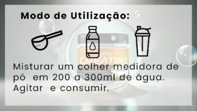 Pó de creatina Creapure Krownfit para força e desempenho durante treinos intensos. Tomar 1 scoop por dia, mistutado com 200 a 300 ml de água.