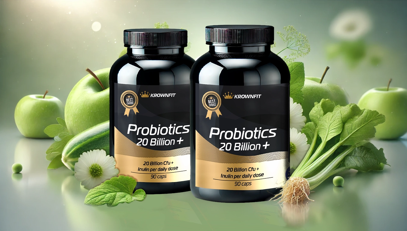 probiotico com inulina (prebiotico), Suplemento Probióticos Krownfit para saúde intestinal e imunidade, probióticos para digestão saudável, probióticos reforço imunidade, 